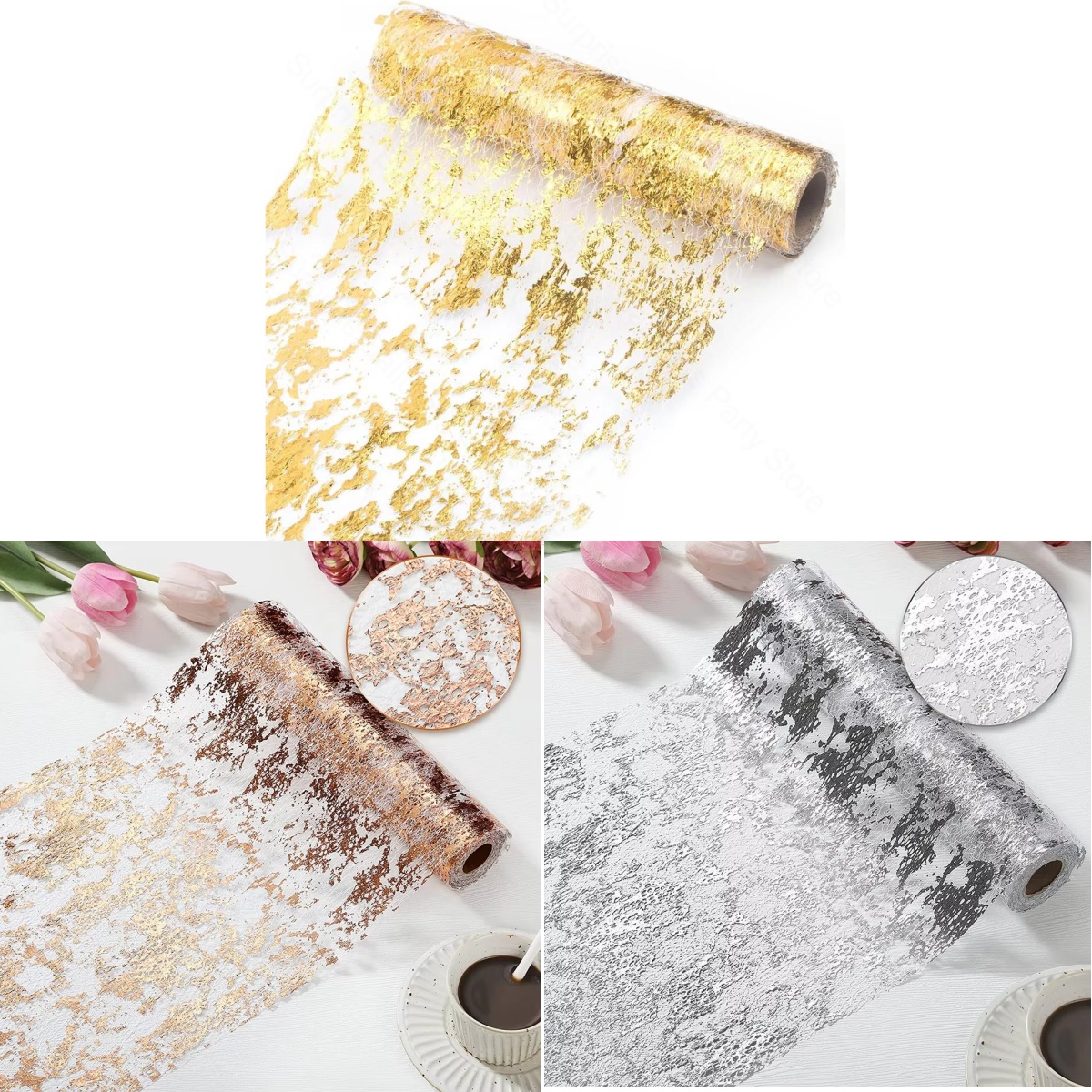 Christmas Table Runner - Sparkle Metallic Gold Table Runner Sequin