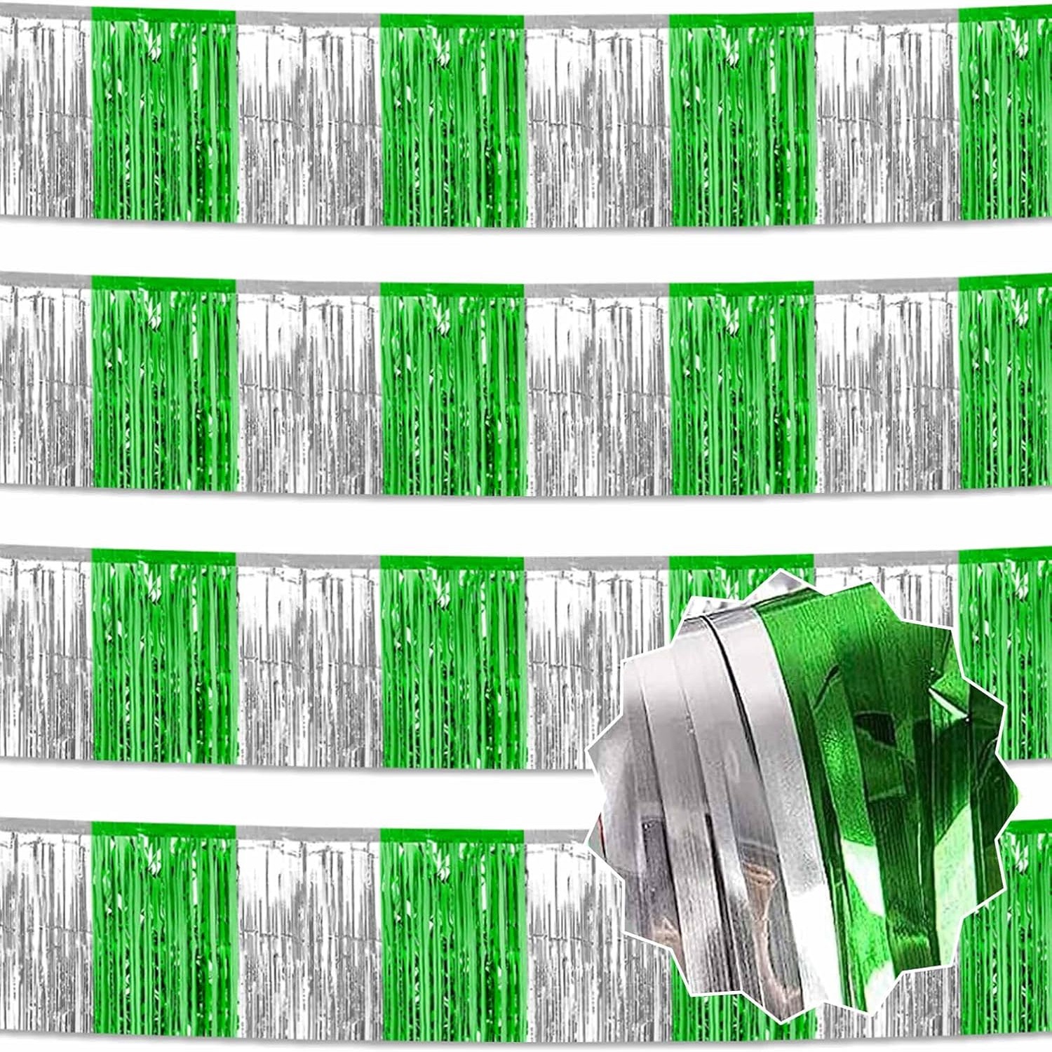 Tinsel Garland Decoration - 4 Pcs St Patrick Party Decorations,