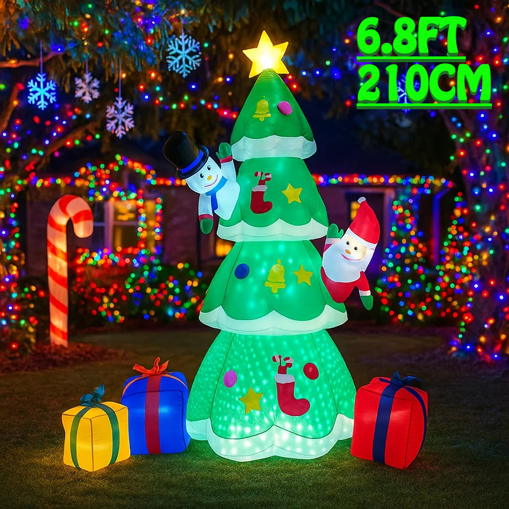 2.1M/6.8FT Christmas Tree Snow - Christmas Lights Outdoor บทวิจารณ์และราคา