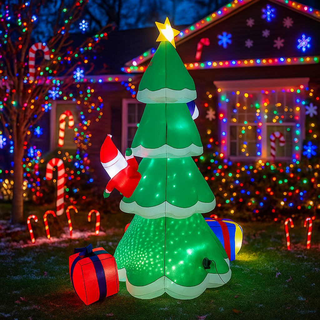 2.1M/6.8FT Christmas Tree Snow - Christmas Lights Outdoor บทวิจารณ์และราคา