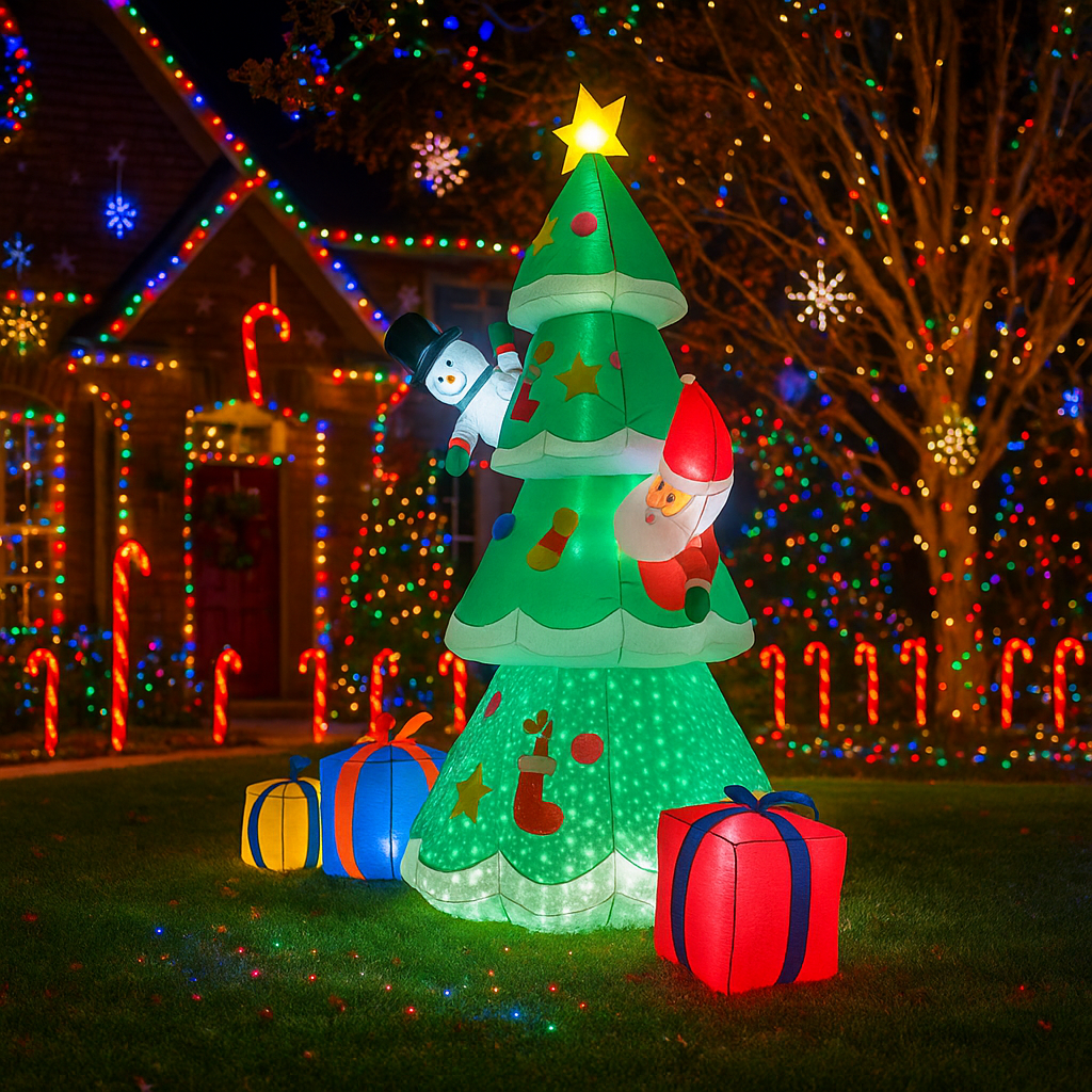 2.1M/6.8FT Christmas Tree Snow - Christmas Lights Outdoor บทวิจารณ์และราคา
