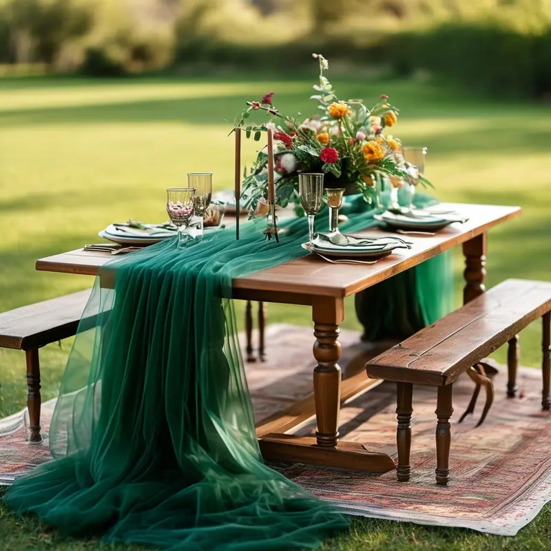 Gauze Table Runner Sheer Arch  - Christmas Table Runner บทวิจารณ์และราคา