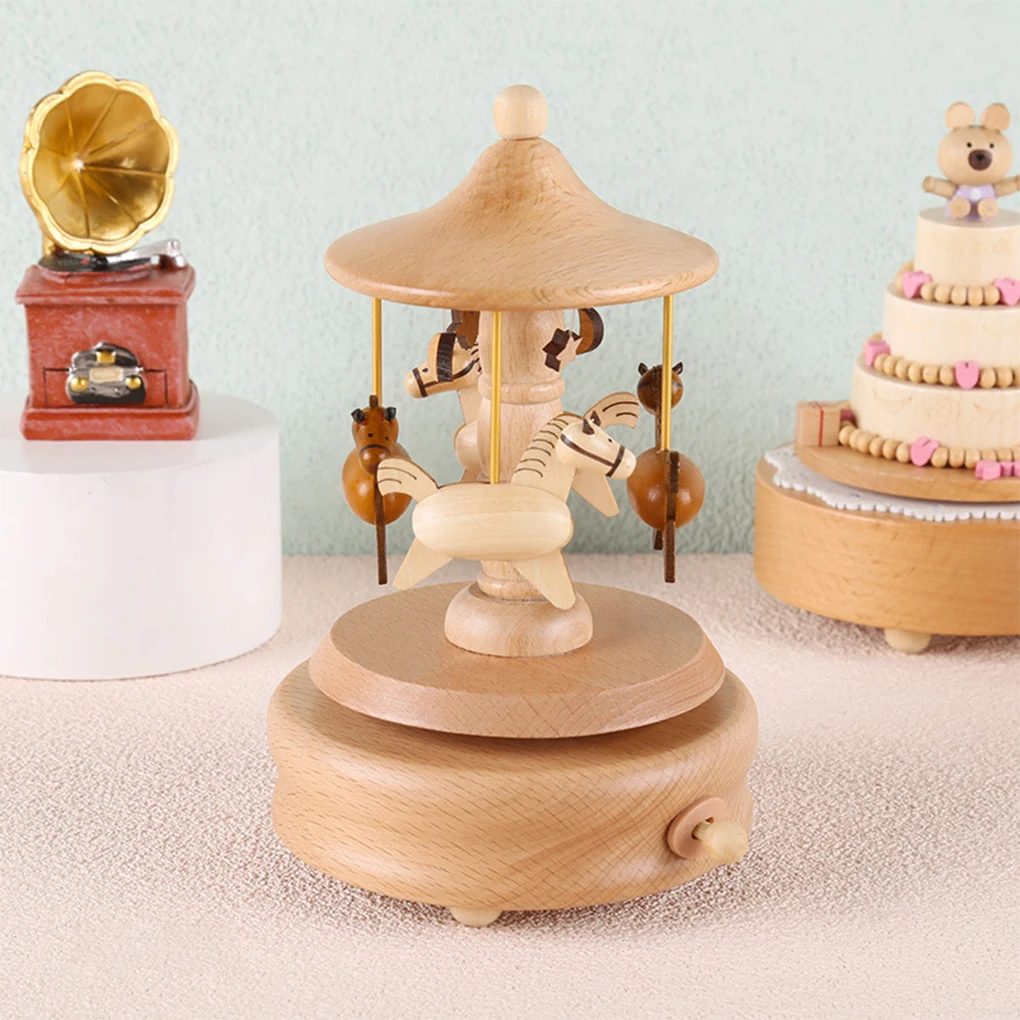 Wooden Carousel Music Box Orna - Snow Globe Musical บทวิจารณ์และราคา