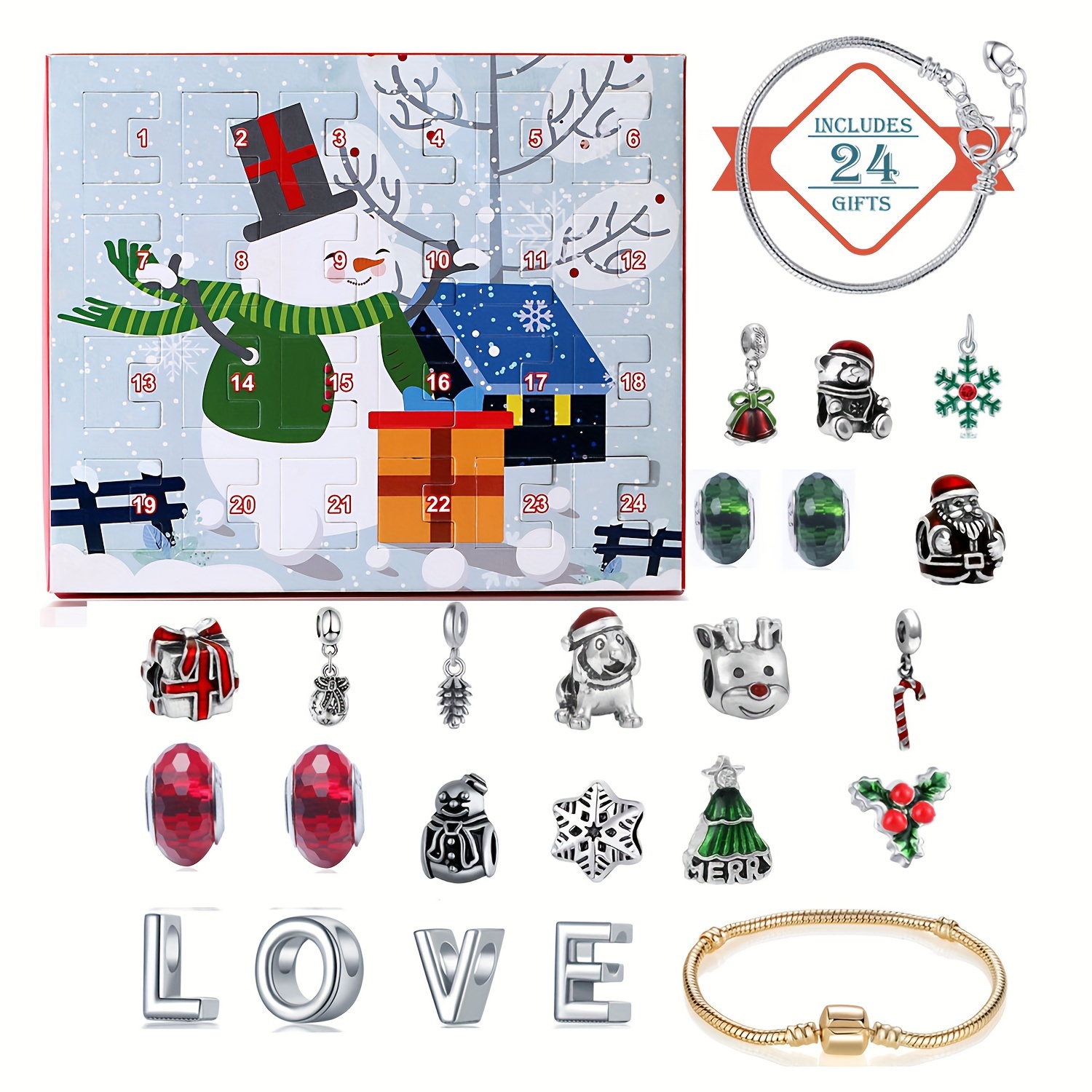 Snowman Christmas Advent Calen - Advent Calendar Gift บทวิจารณ์และราคา