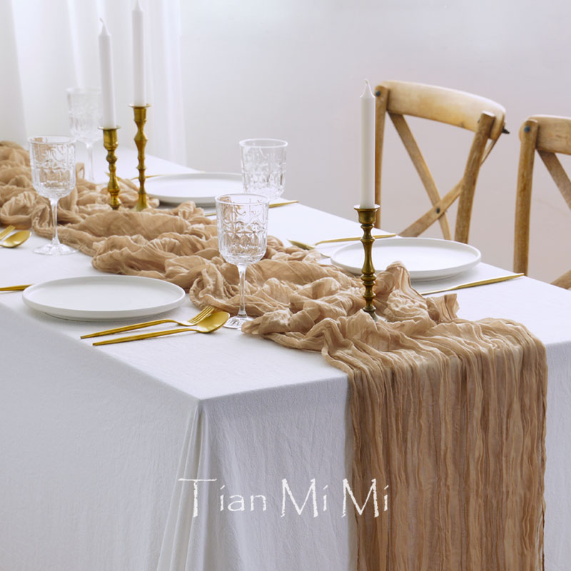 Semi-Sheer Gauze Table Runner  - Christmas Table Runner บทวิจารณ์และราคา
