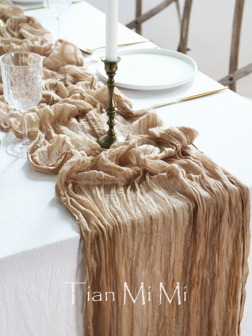Semi-Sheer Gauze Table Runner  - Christmas Table Runner บทวิจารณ์และราคา
