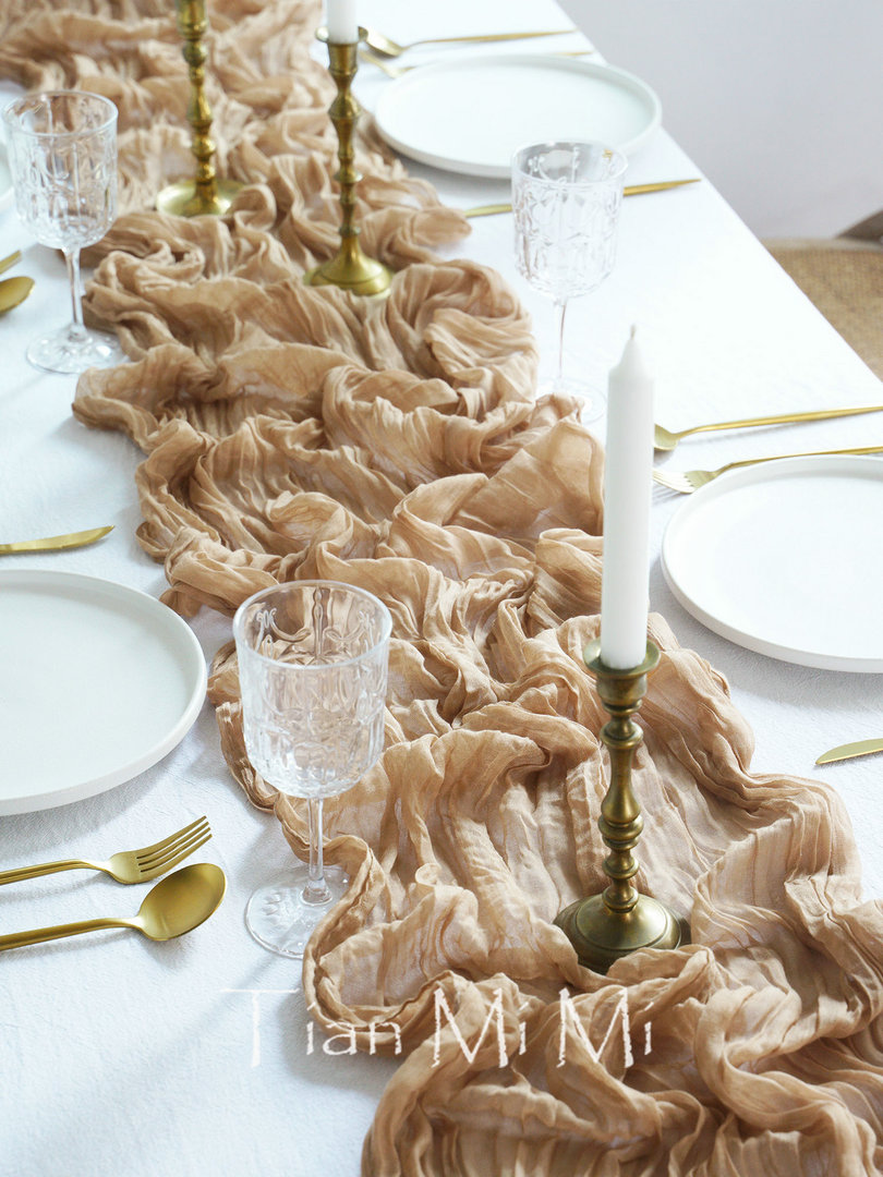 Semi-Sheer Gauze Table Runner  - Christmas Table Runner บทวิจารณ์และราคา