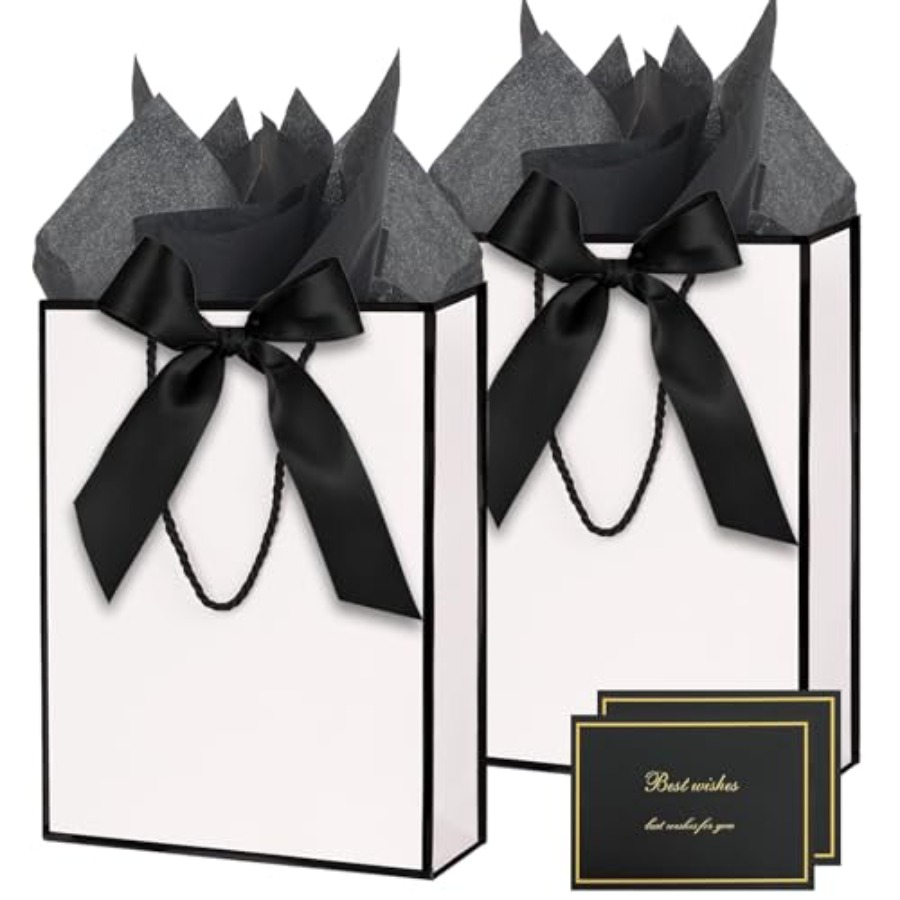 Gift Bags for Presents, 2 Pack - Ribbon Bow Gift บทวิจารณ์และราคา