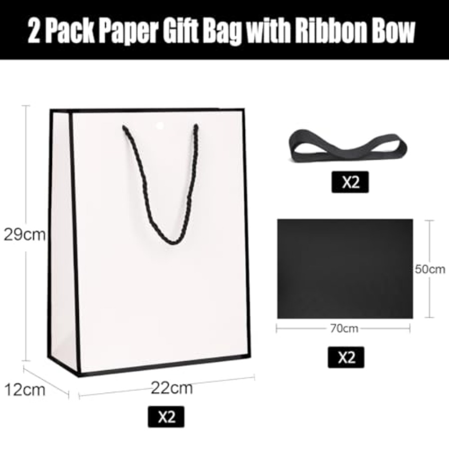 Gift Bags for Presents, 2 Pack - Ribbon Bow Gift บทวิจารณ์และราคา