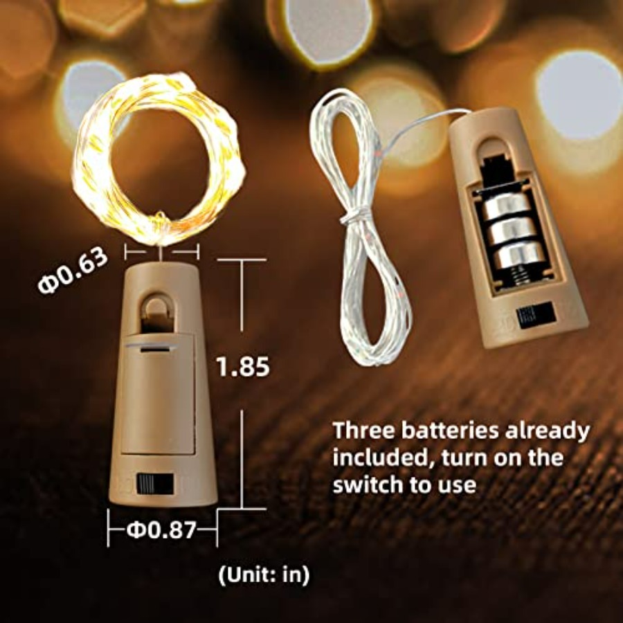 Wine Bottle Lights with Cork,  - Led Fairy String Lights บทวิจารณ์และราคา