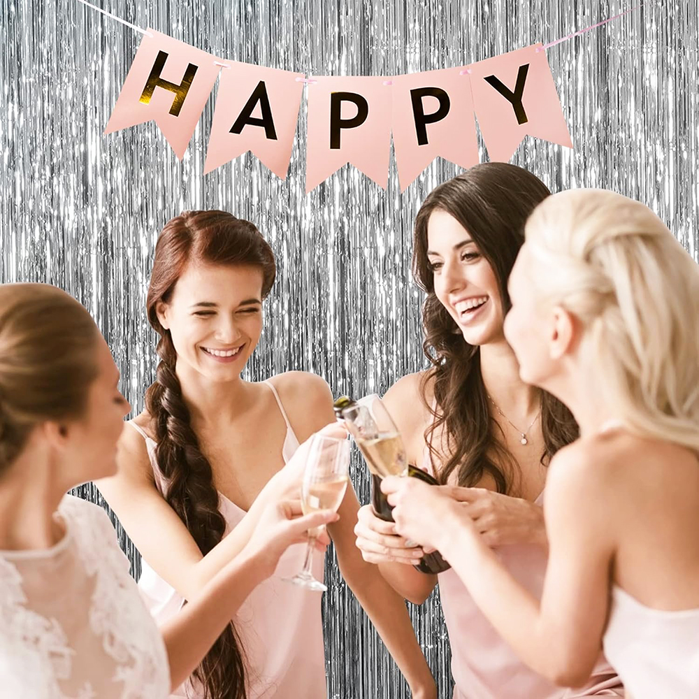 2Pack Silver Foil Curtain Back - Tinsel Garland Decoration บทวิจารณ์และราคา