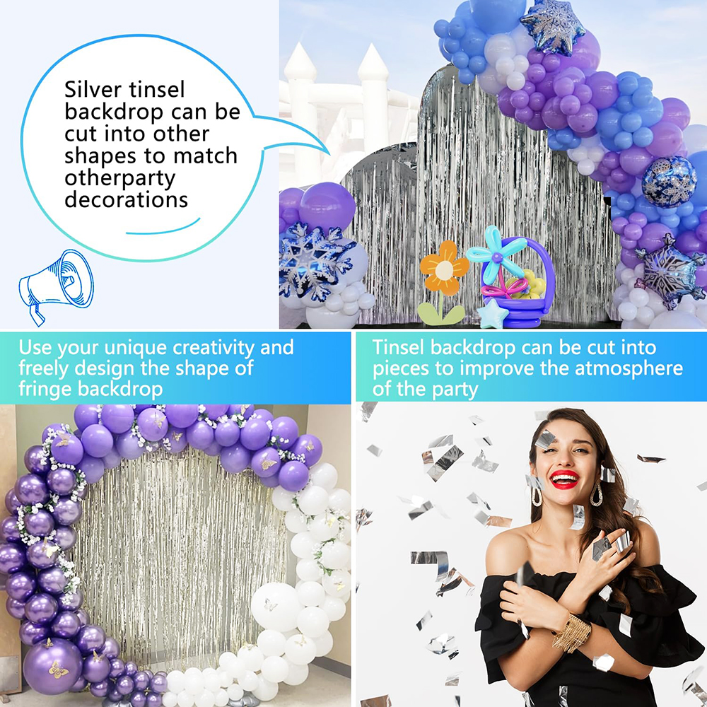 2Pack Silver Foil Curtain Back - Tinsel Garland Decoration บทวิจารณ์และราคา