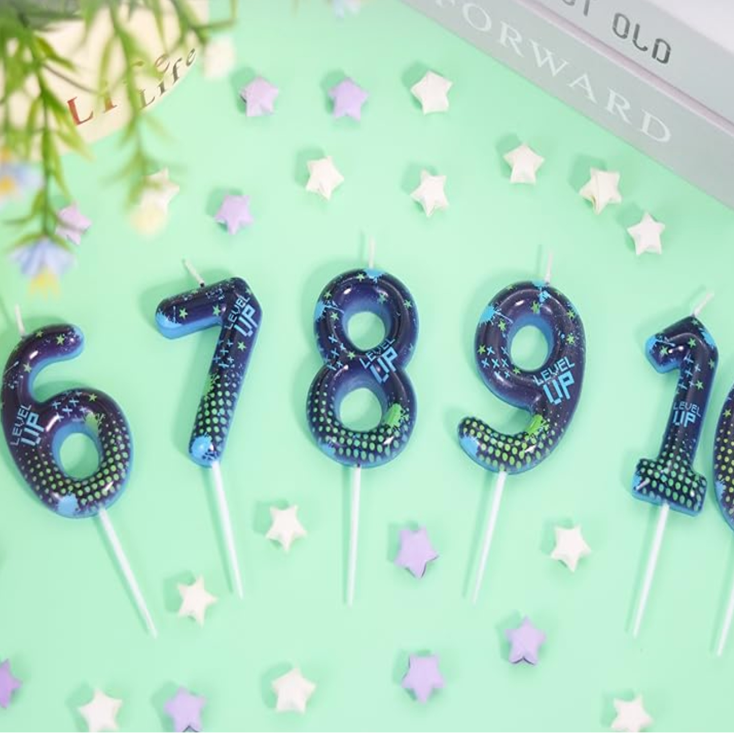 Blue Game Boy 0-9 Birthday Can - Holiday Candle Set บทวิจารณ์และราคา