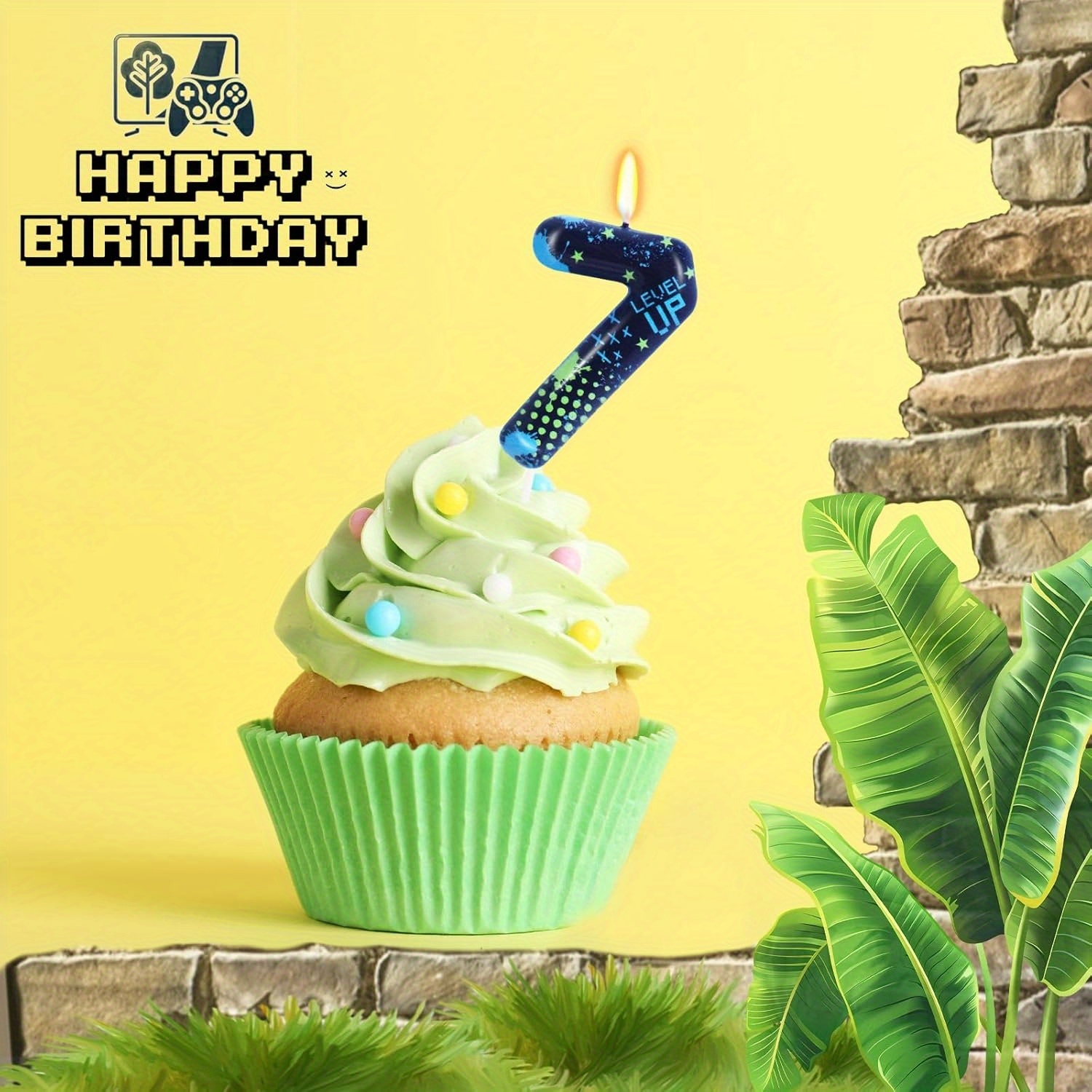 Blue Game Boy 0-9 Birthday Can - Holiday Candle Set บทวิจารณ์และราคา