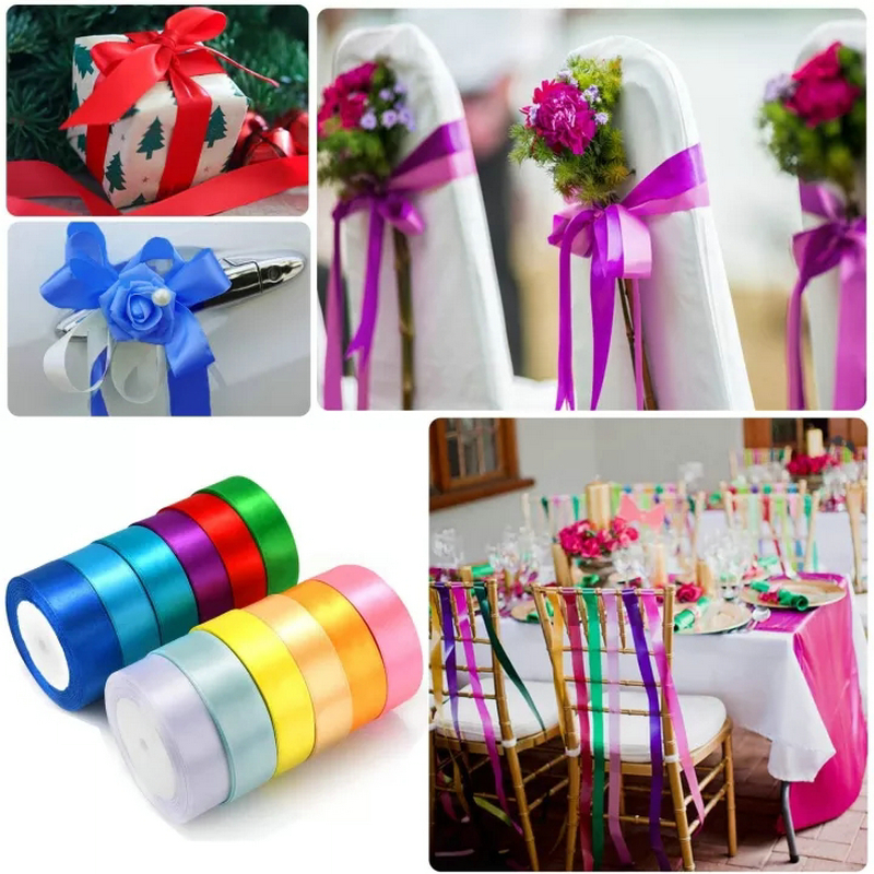 25 Yards 25mm Satin Ribbon For - Ribbon Bow Gift บทวิจารณ์และราคา