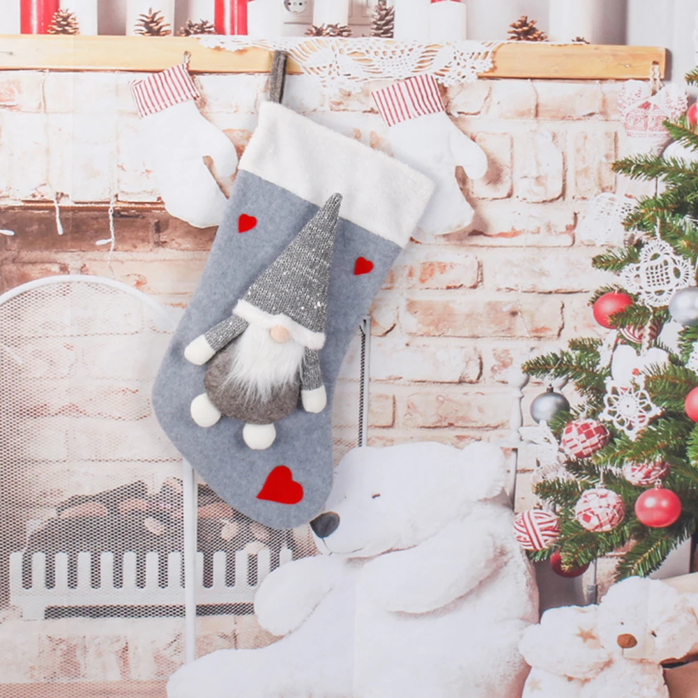 Christmas Plush Santa Claus Fa - Christmas Stocking Hanging บทวิจารณ์และราคา