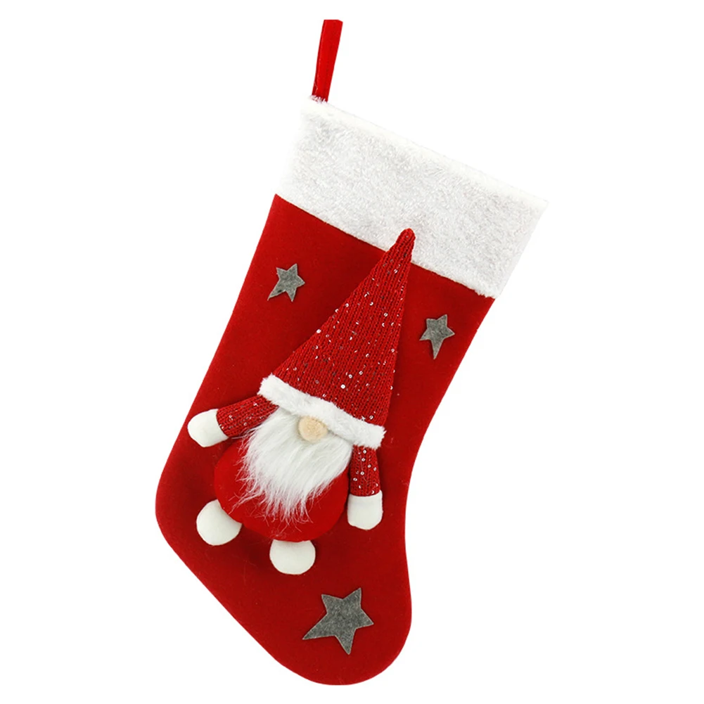 Christmas Plush Santa Claus Fa - Christmas Stocking Hanging บทวิจารณ์และราคา