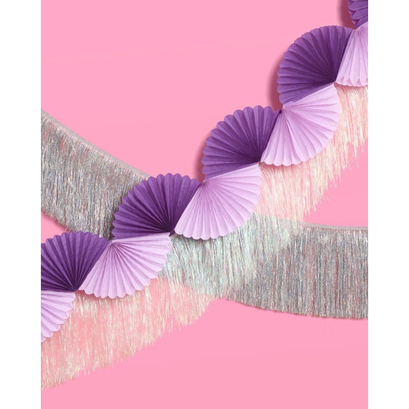 Purple Silver Party Paper 3D F - Tinsel Garland Decoration บทวิจารณ์และราคา