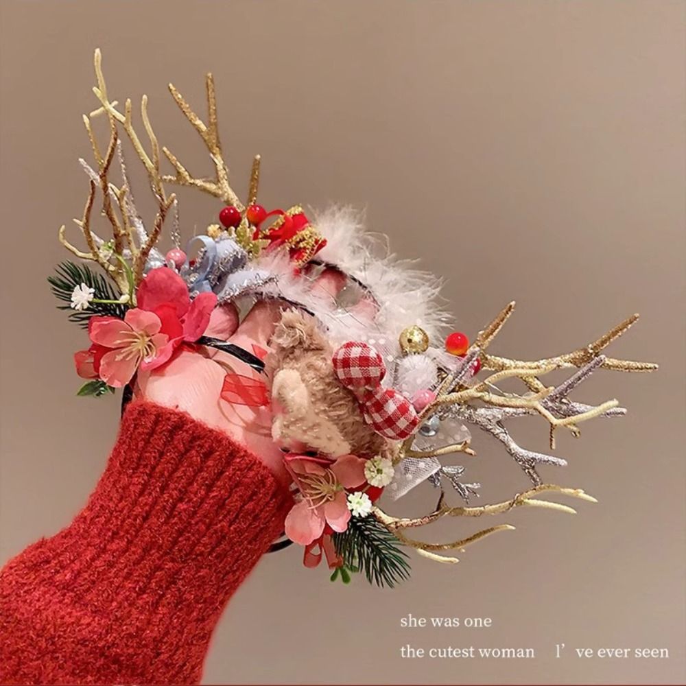 Plush LED Christmas Headband G - Reindeer Antlers Headband บทวิจารณ์และราคา