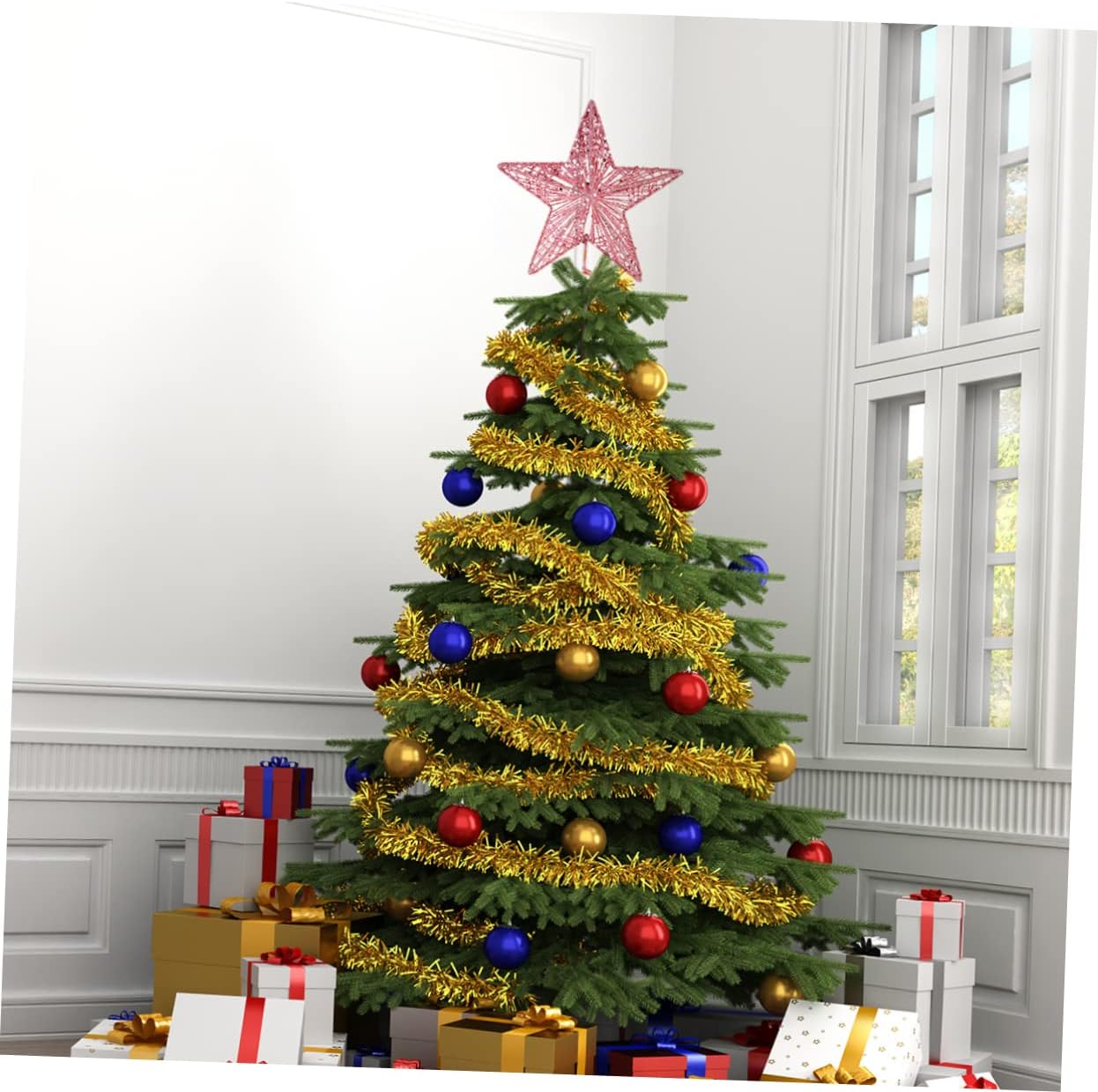 Christmas Pink Pentagon Top St - Star Tree Topper บทวิจารณ์และราคา