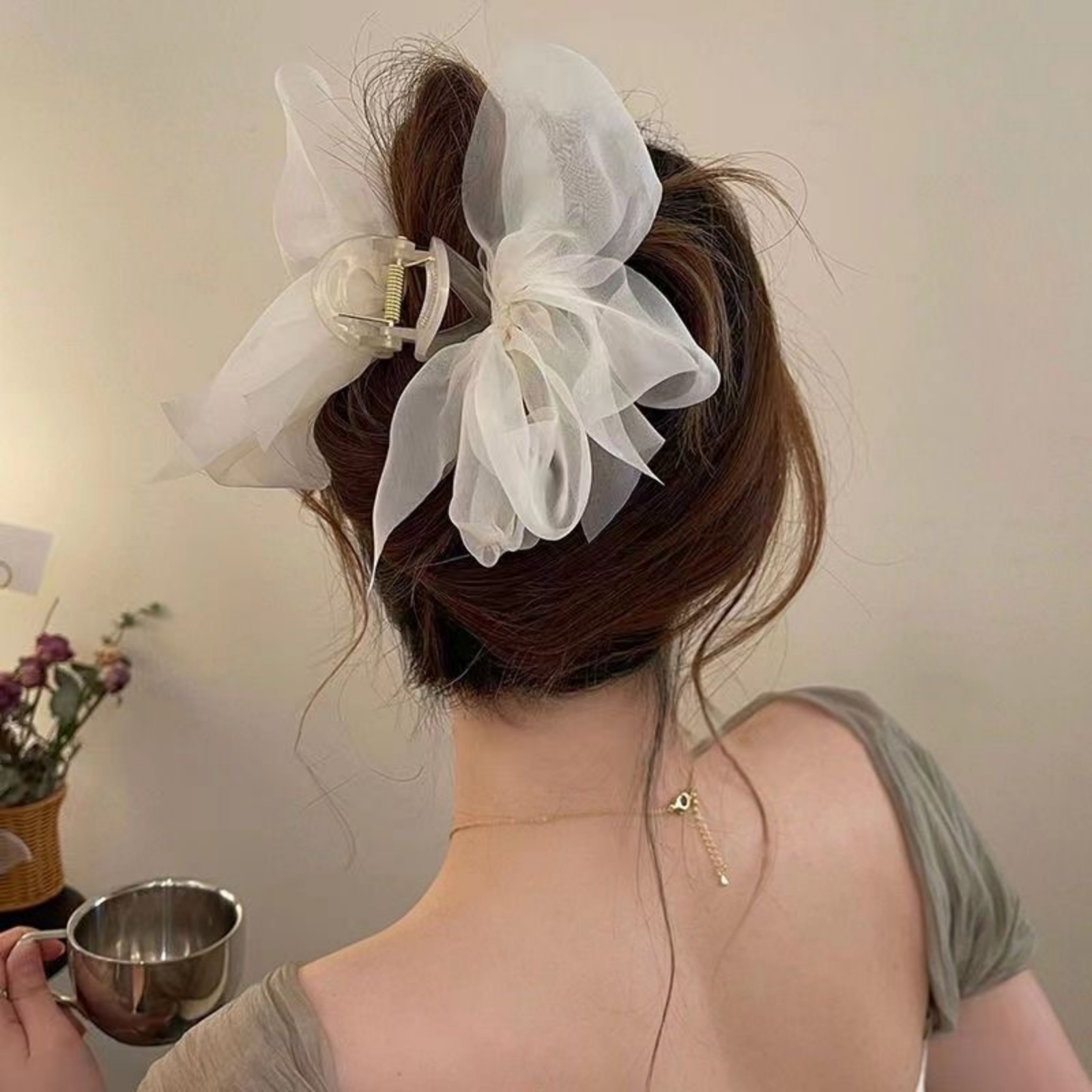 1PCFashion Mesh Tulle Large Bo - Ribbon Bow Gift บทวิจารณ์และราคา