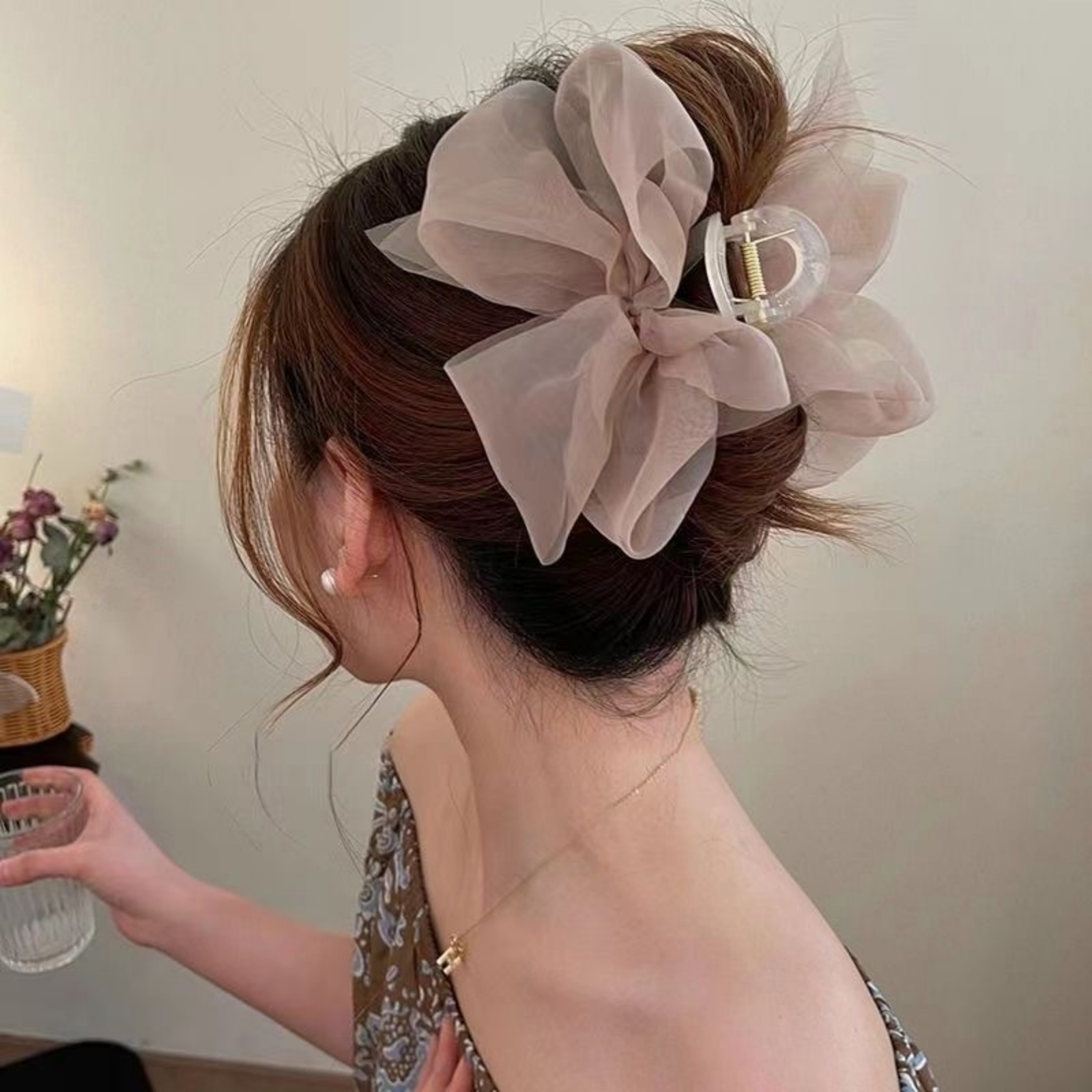 1PCFashion Mesh Tulle Large Bo - Ribbon Bow Gift บทวิจารณ์และราคา