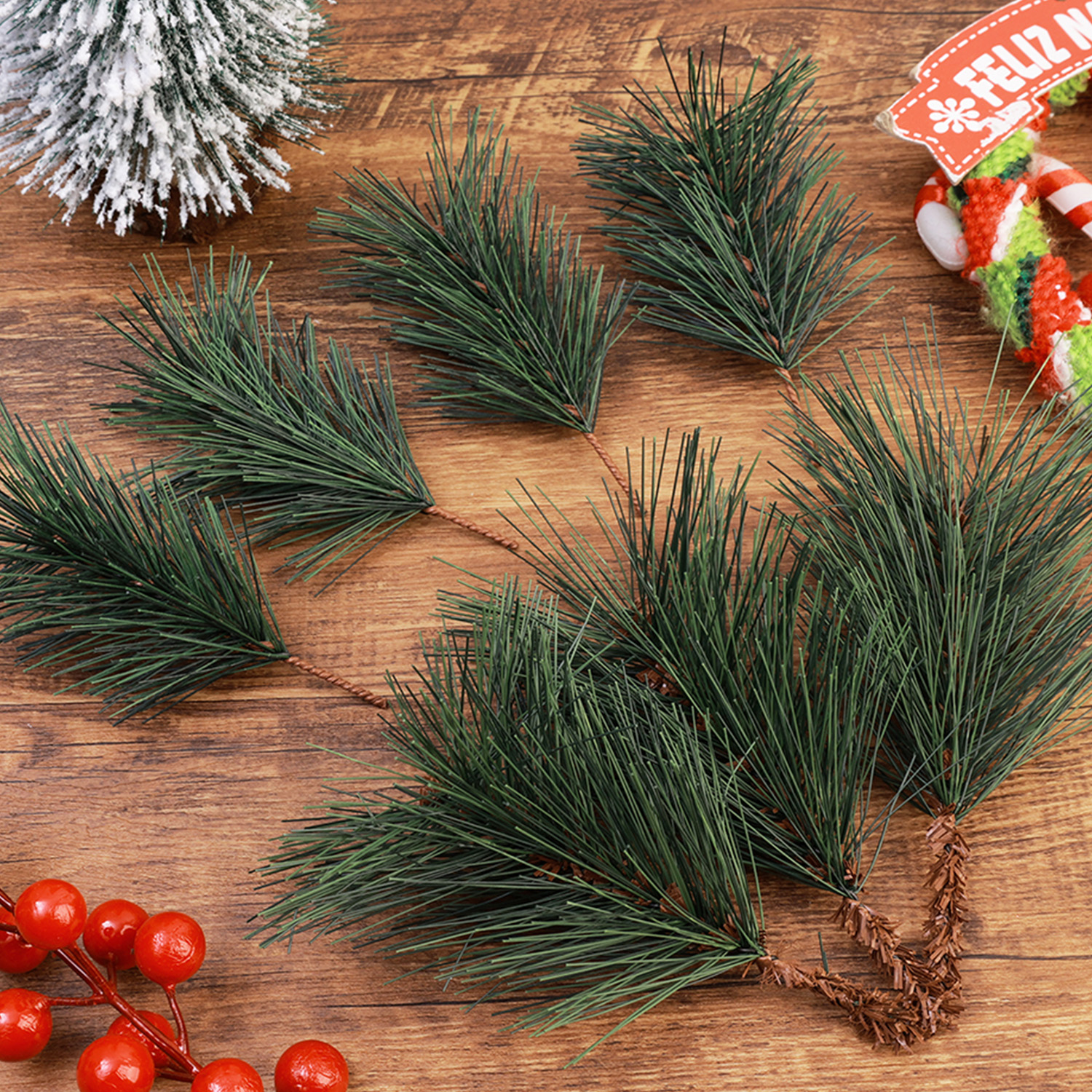 Fake Tree Leaves Branches Arti - Christmas Wreath Fake บทวิจารณ์และราคา