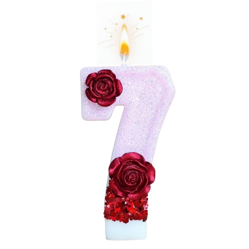 Number Pink Glitter Red Rose F - Holiday Candle Set บทวิจารณ์และราคา