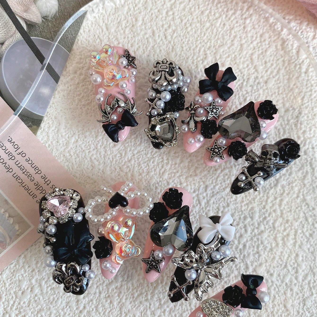 10pcs Long Coffin Pink Black G - Ribbon Bow Gift บทวิจารณ์และราคา