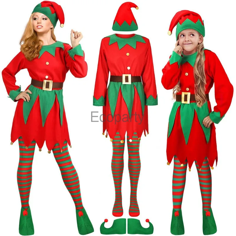 2025 Adult Kids Christmas Sant - Elf Costume Christmas บทวิจารณ์และราคา