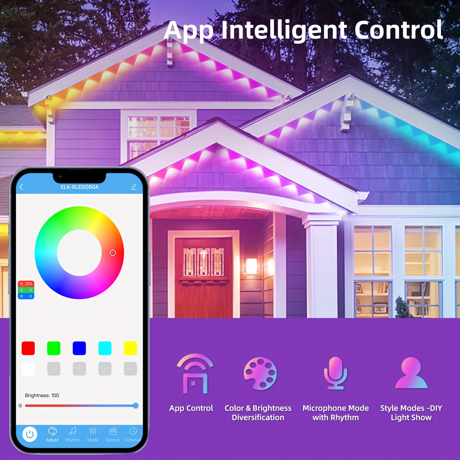 RGB+IC Smart Outdoor Eaves Lig - Christmas Lights Outdoor บทวิจารณ์และราคา