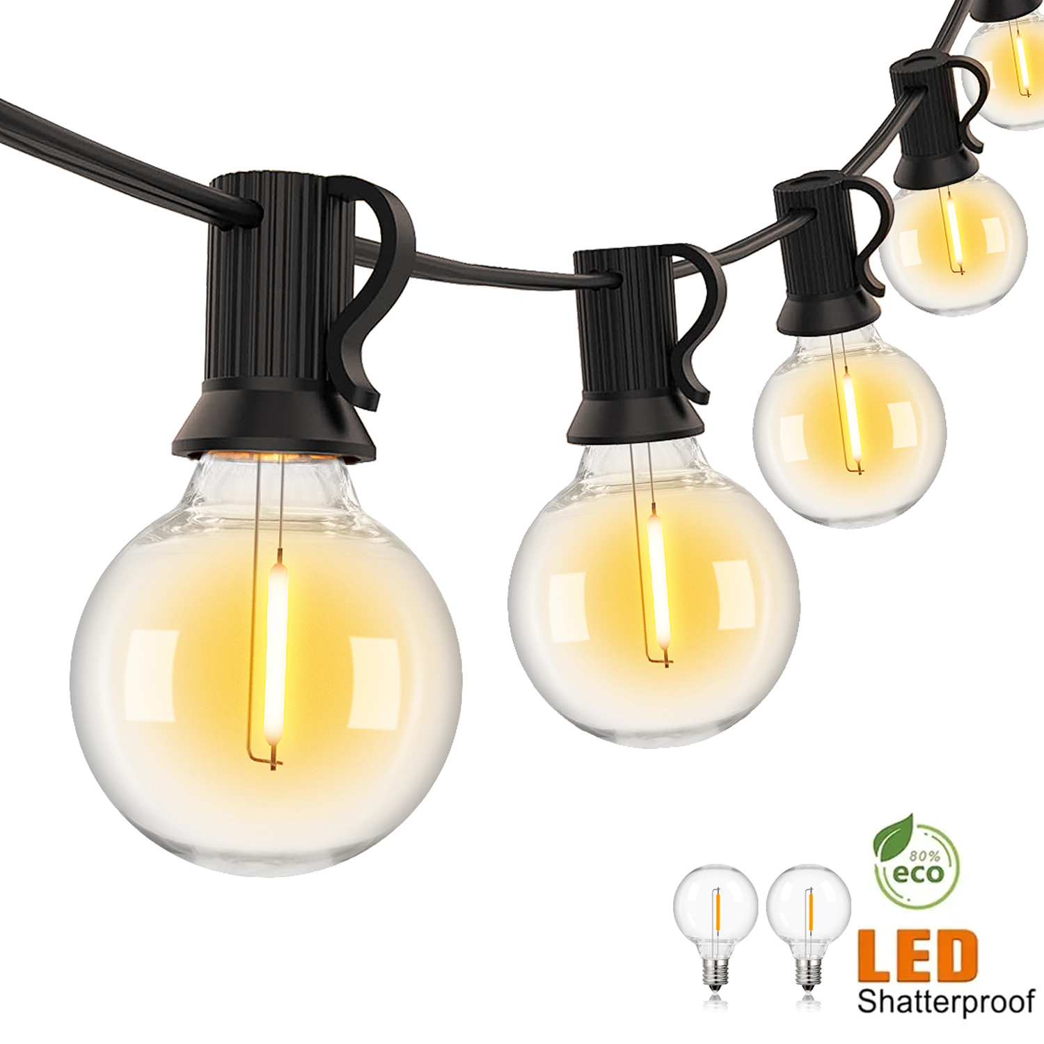G40 Outdoor Garland String Lig - Led Fairy String Lights บทวิจารณ์และราคา