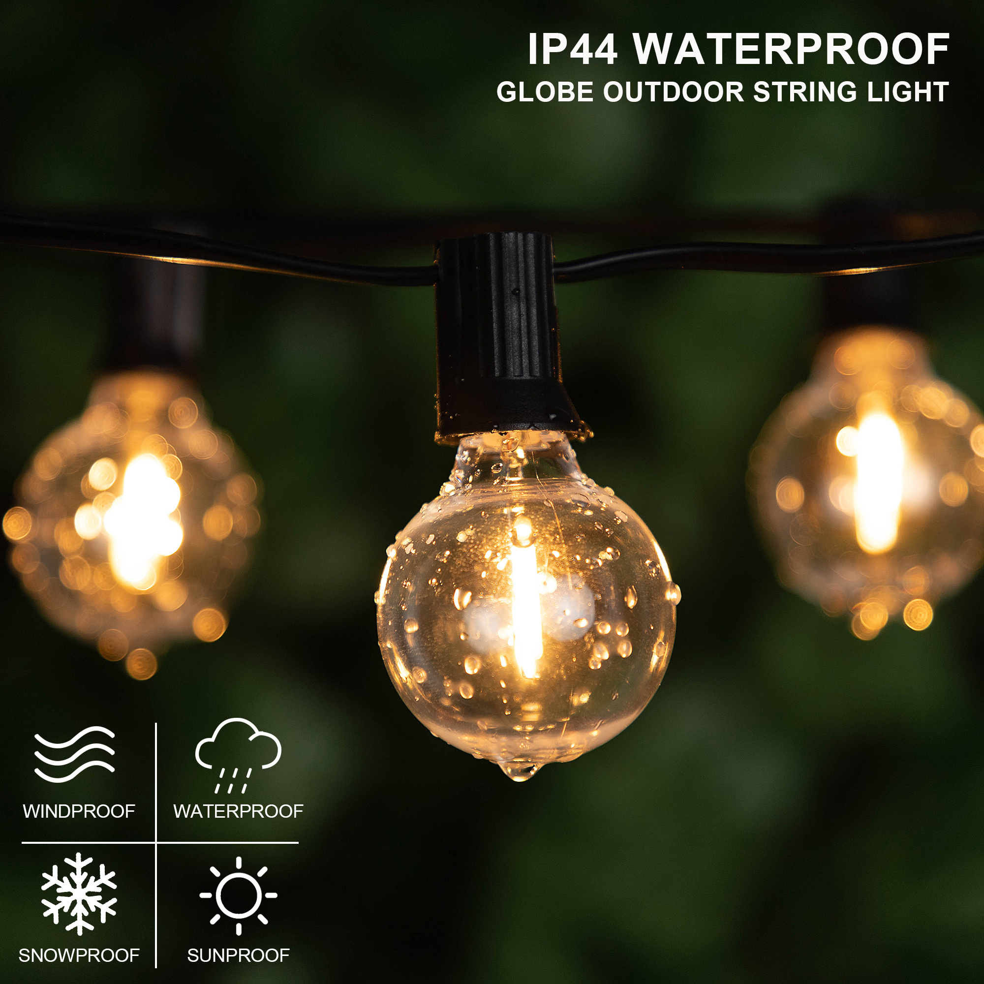 G40 Outdoor Garland String Lig - Led Fairy String Lights บทวิจารณ์และราคา