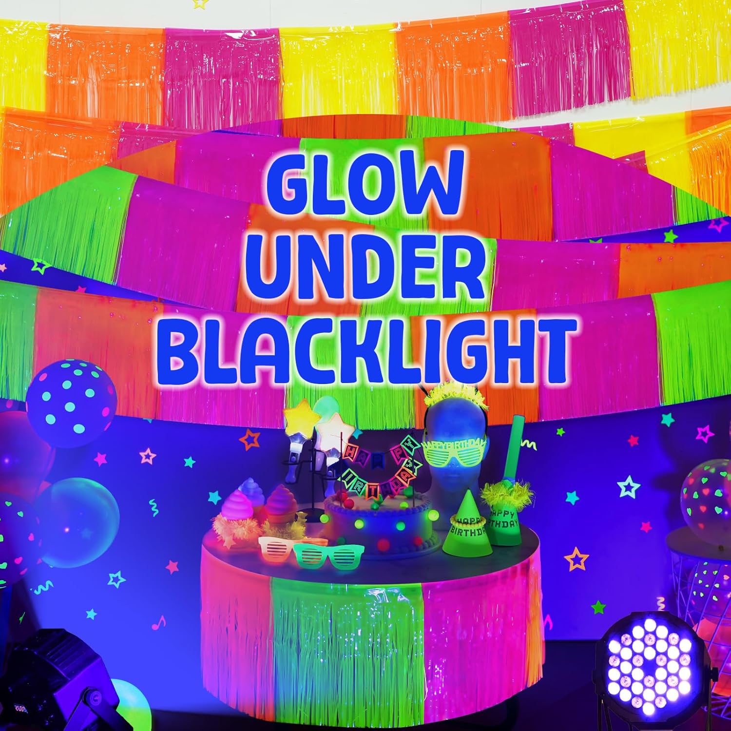 Glow in The Dark Party Supply  - Tinsel Garland Decoration บทวิจารณ์และราคา