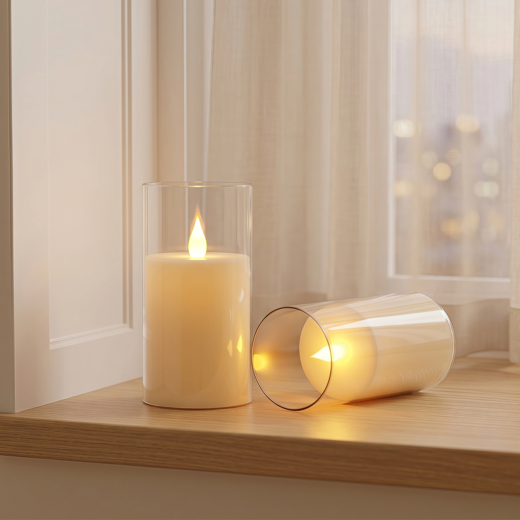 3-Piece LED Flame-Free Candle  - Holiday Candle Set บทวิจารณ์และราคา