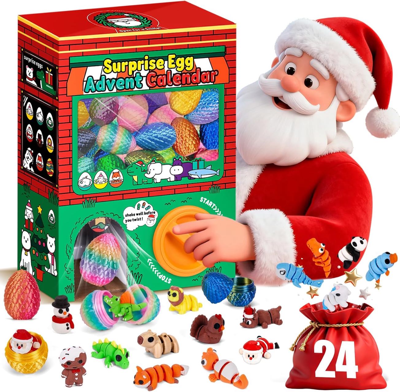 24pcs 3D Printed Surprise Egg  - Advent Calendar Gift บทวิจารณ์และราคา