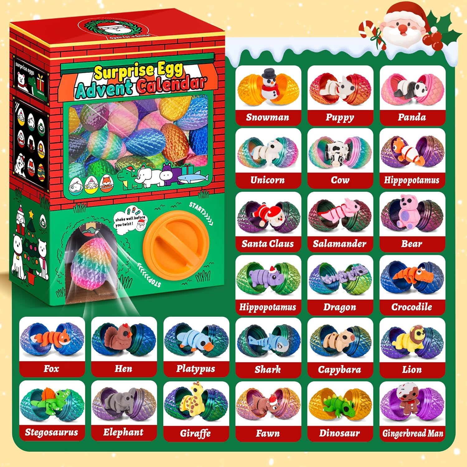 24pcs 3D Printed Surprise Egg  - Advent Calendar Gift บทวิจารณ์และราคา
